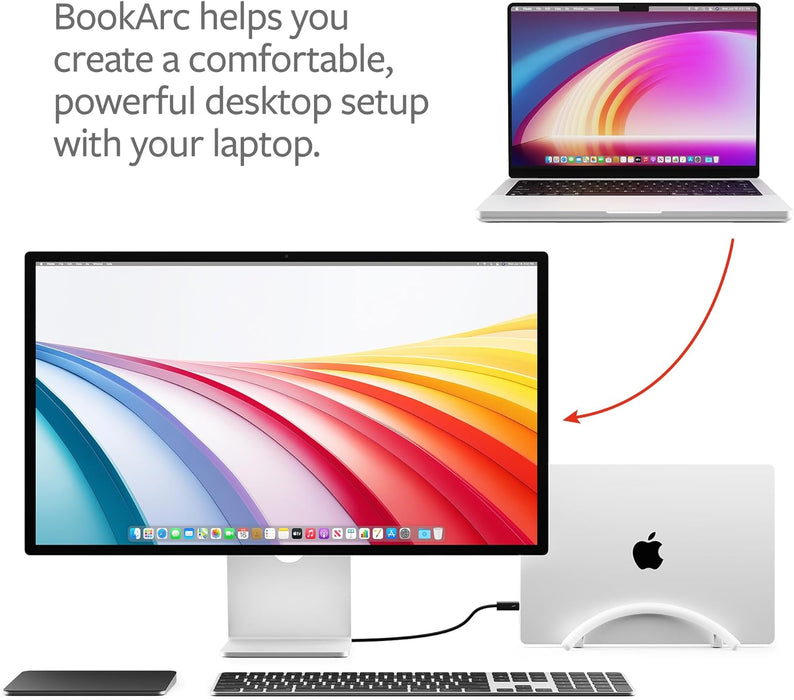 Twelve South BookArc Flex | Space-Saving Vertical Stand (Chrome)