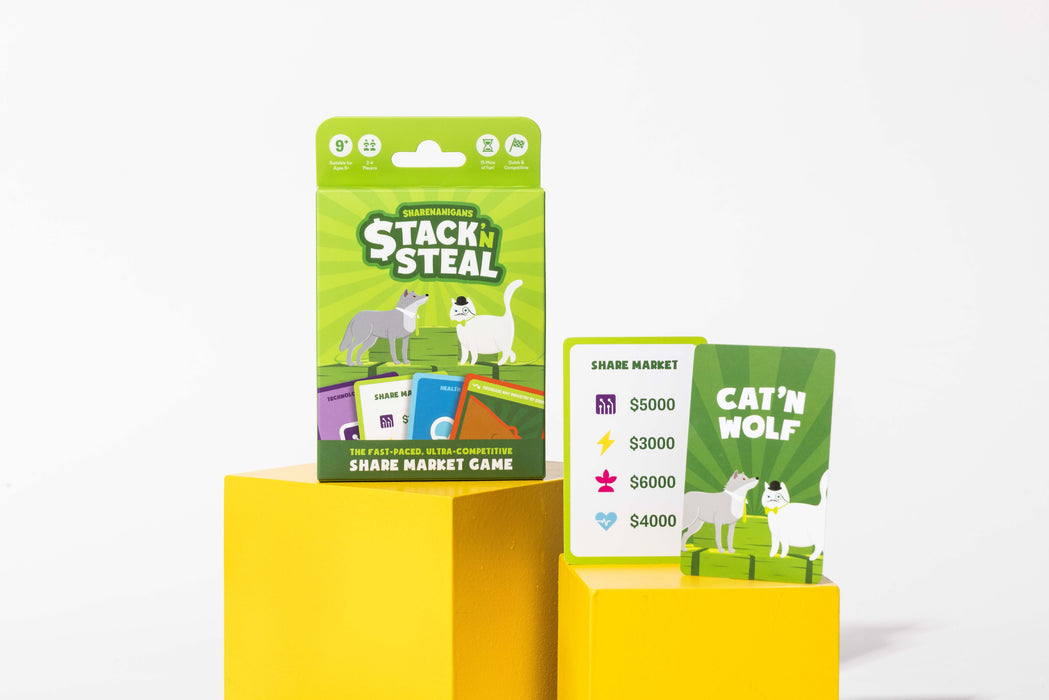 Sharenanigans Stack ‘n Steal - The Fast-Paced, Ultra-Competitive Share Market Card Game