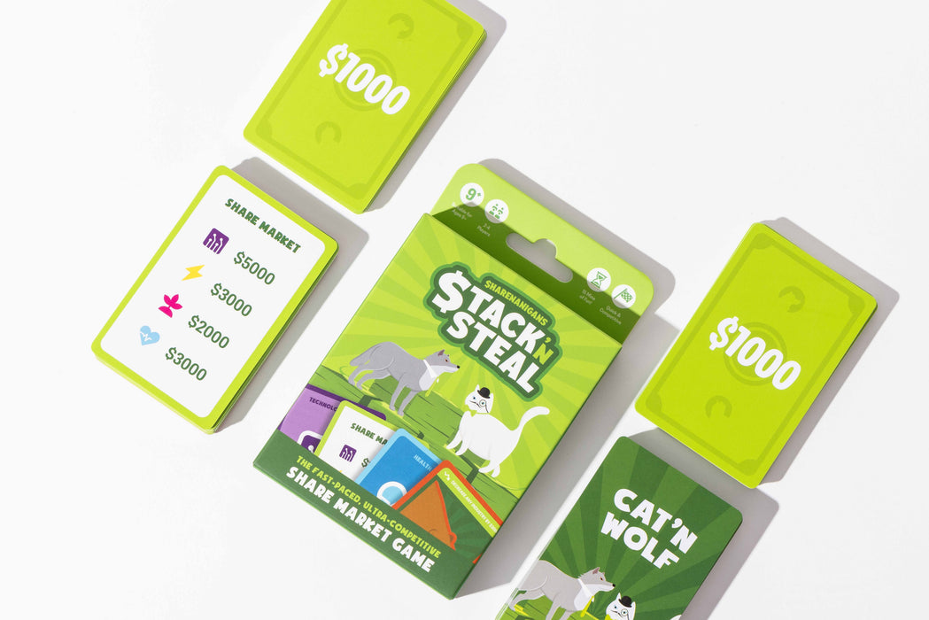 Sharenanigans Stack ‘n Steal - The Fast-Paced, Ultra-Competitive Share Market Card Game